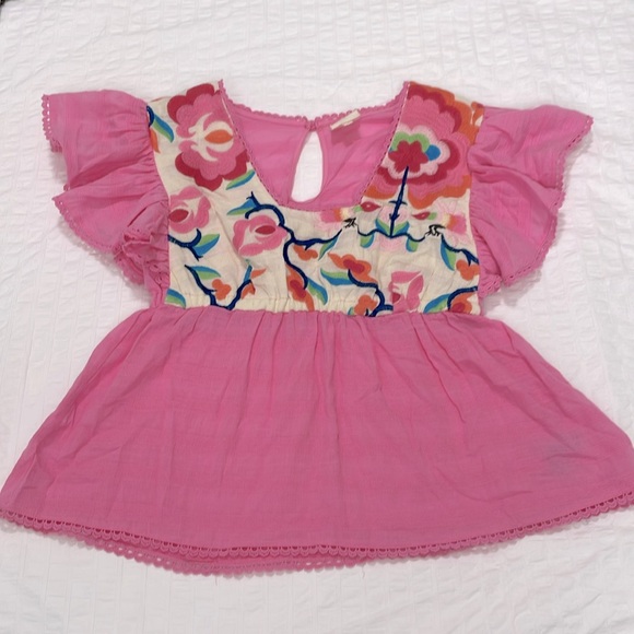 Anthropologie Pink babydoll top, S - Picture 3 of 6